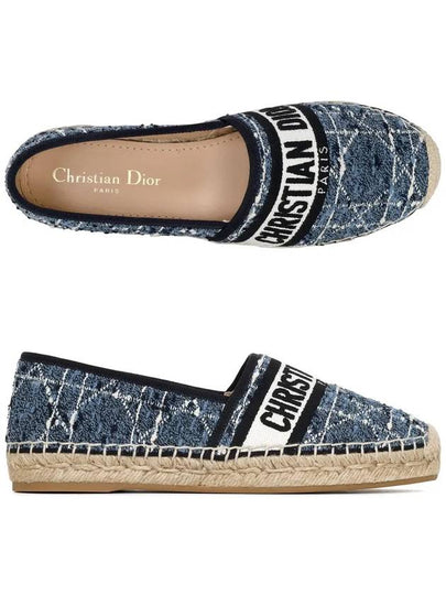 Granville Cannage Tweed Espadrille Denim Blue - DIOR - BALAAN 2