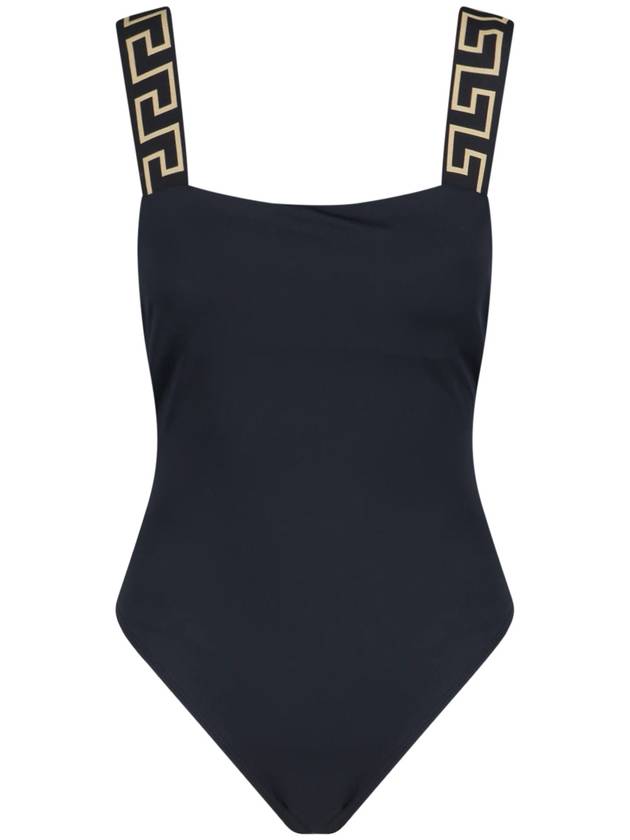 Women s Greca Pattern One Piece Swimsuit Black - VERSACE - BALAAN 2