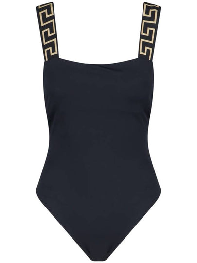 Women s Greca Pattern One Piece Swimsuit Black - VERSACE - BALAAN 2