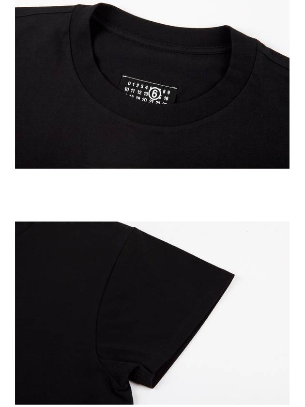 Ribbed Neck Short Sleeve T-Shirt Black - MAISON MARGIELA - BALAAN 8