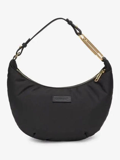 Paper Clip Nylon Hobo Shoulder Bag Black - OFF WHITE - BALAAN 2