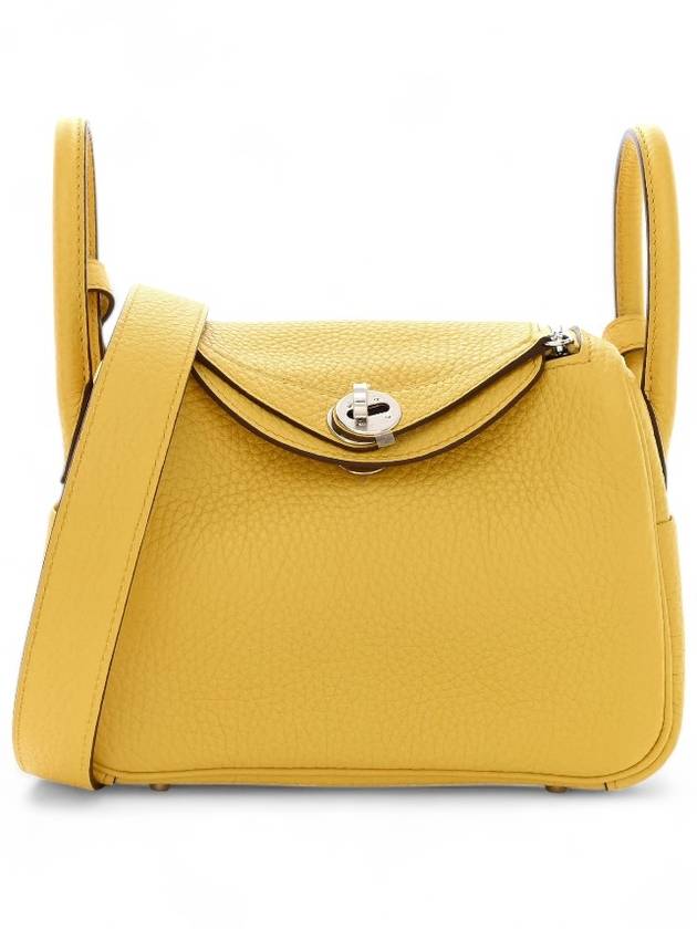 Mini Lindy Bag Yellow Clemence Silver Medal - HERMES - BALAAN 6