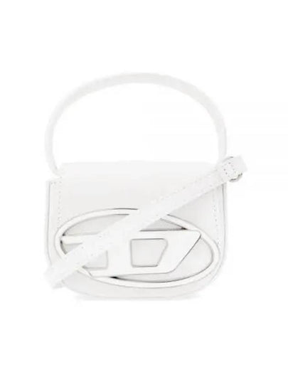 1DR Round Logo Leather Mini Shoulder Bag White - DIESEL - BALAAN 2