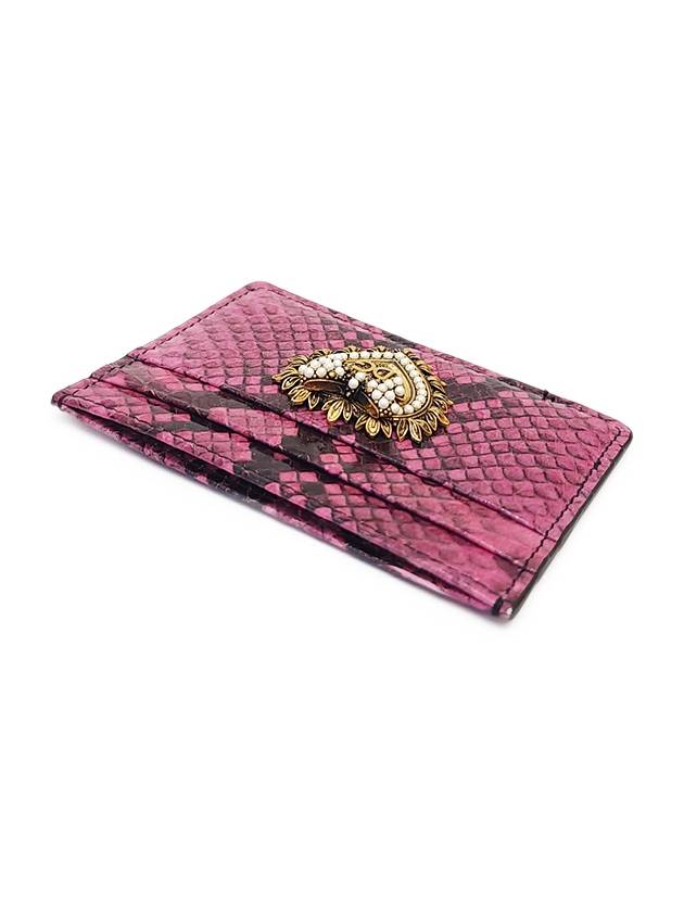 Women's Crocodile Card Wallet Pink BI0330A8M141 80422 PZ - DOLCE&GABBANA - BALAAN 3