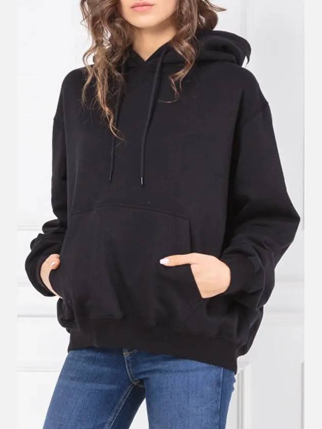 Logo Overfit Cotton Hoodie Black - MSGM - BALAAN 3