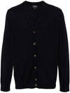 Joe Logo Embroidered Wool Cardigan Navy - A.P.C. - BALAAN 1