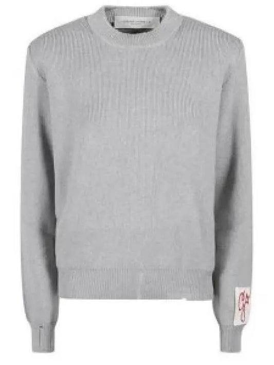 Crew Neck Distressed Knit Top Grey - GOLDEN GOOSE - BALAAN 2