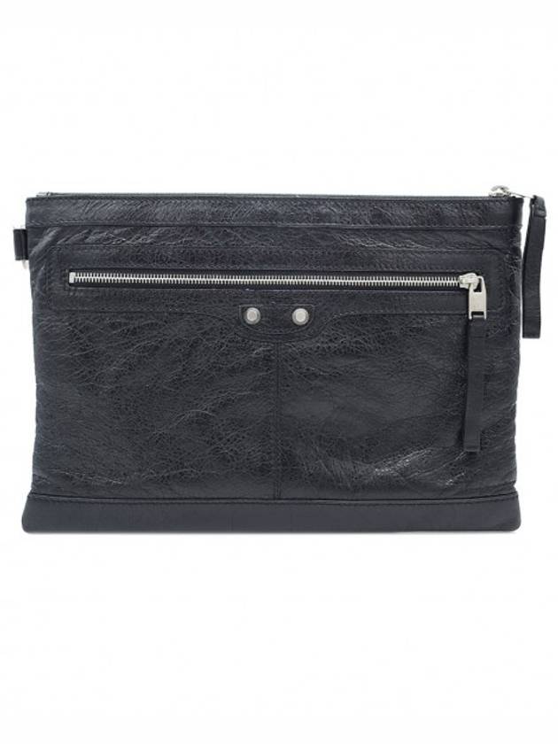 Women s Balenciaga 273022 Black Lambskin Motor Document Medium Clip Clutch gt Pouch Gangbuk used luxury goods - BALENCIAGA - BALAAN 1