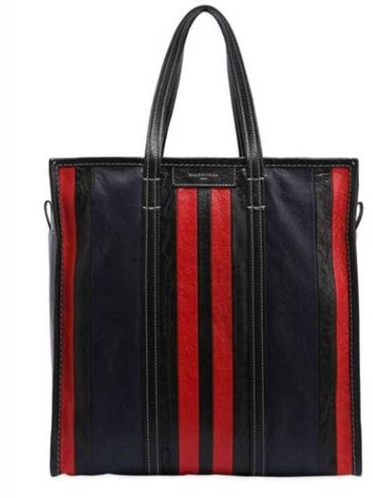 Bazar Striped Medium Tote Bag Red Navy - BALENCIAGA - BALAAN 2