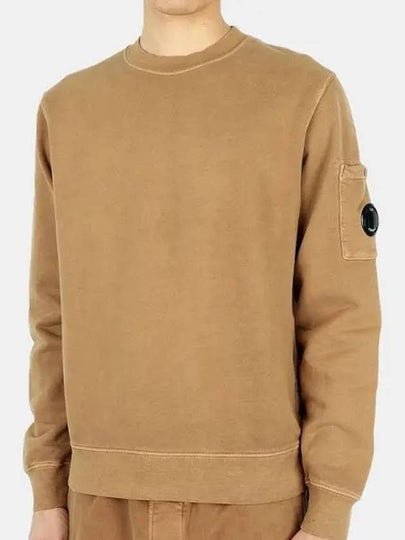 Cotton Lens Wappen Crew Neck Sweatshirt Brown - CP COMPANY - BALAAN 2