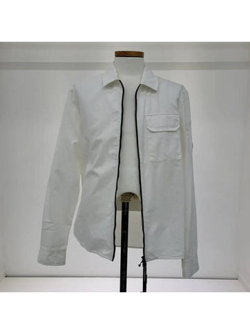 Brushed Cotton Overshirt White SC474975 - CP COMPANY - BALAAN 1