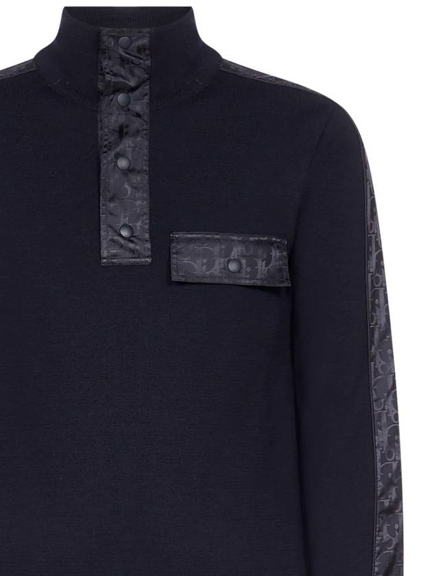 Oblique Jacquard Wool Knit Top Navy - DIOR - BALAAN 4