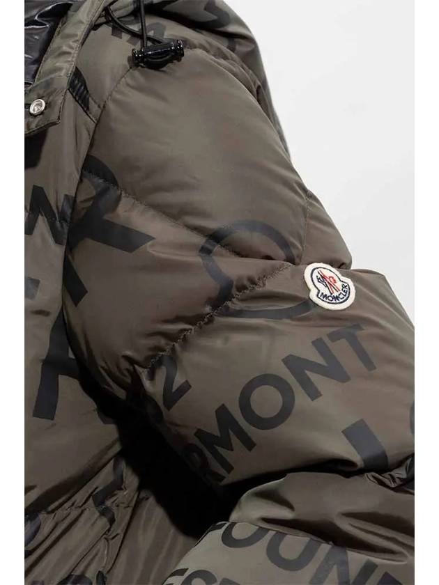 Tarantaise arm logo patch lettering pattern short down jacket khaki men s padding 1A00211 596CD F89 - MONCLER - BALAAN 3