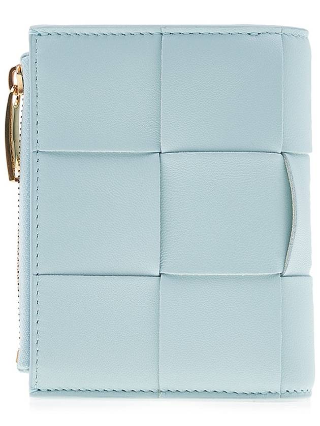 Cassette Bifold Small Bifold Wallet Light Blue - BOTTEGA VENETA - BALAAN 4