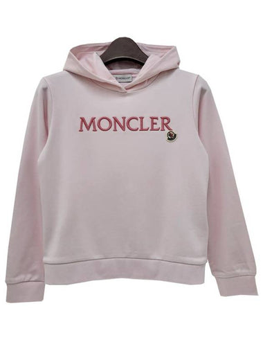 Kids Logo Embroidered Hoodie 12Y 14Y Pink 8G00012 809AG 504 - MONCLER - BALAAN 1