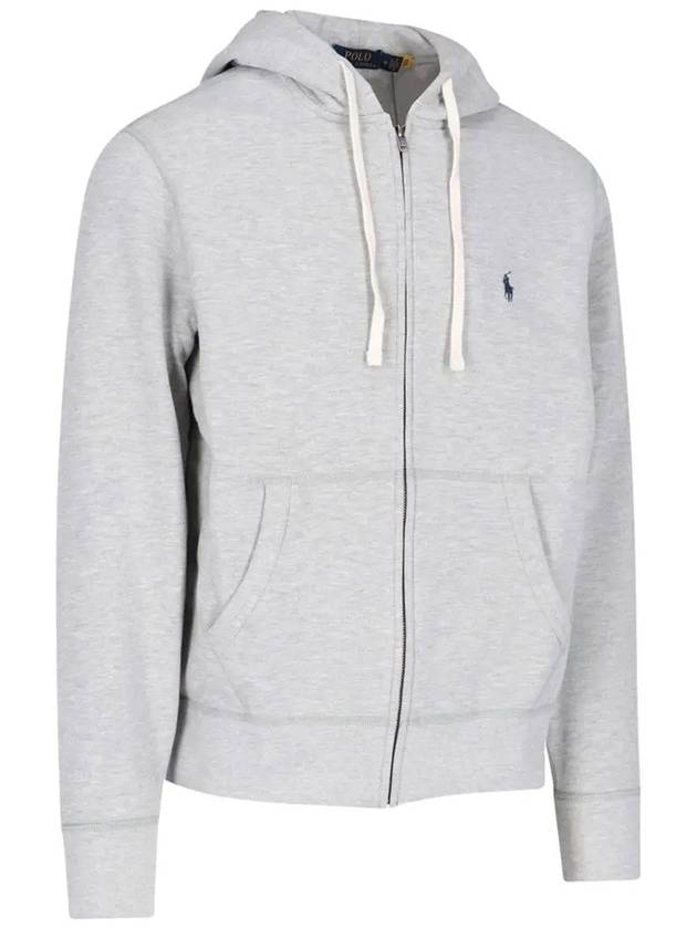 Embroidered Pony Logo Zip Up Hoodie Grey - POLO RALPH LAUREN - BALAAN 5