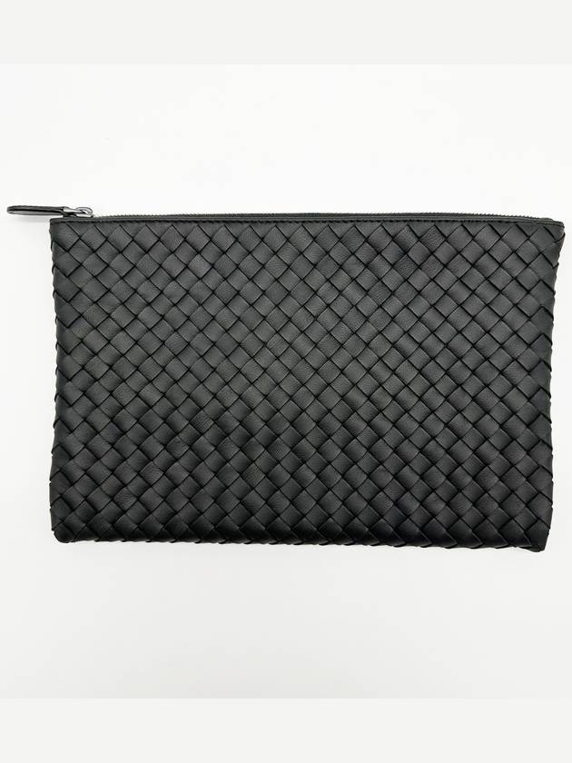 Intrecciato Clutch Bag Black - BOTTEGA VENETA - BALAAN 3