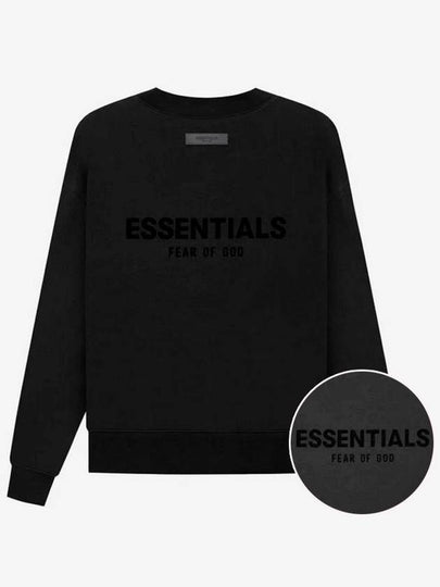 Logo Print Crew Neck Sweatshirt Black - FEAR OF GOD ESSENTIALS - BALAAN 2