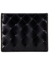 Intrecciato Spazzolato Card Holder Black - BOTTEGA VENETA - BALAAN 1