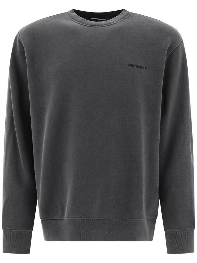 Duster Script Embroidered Logo Sweatshirt Dark Grey - CARHARTT WIP - BALAAN 1