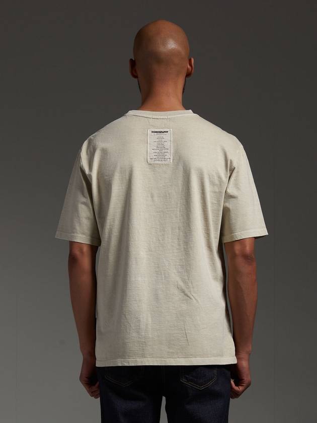 Pigment Label Artwork Short Sleeve T-Shirt Beige - ICONOGRAPHY - BALAAN 3