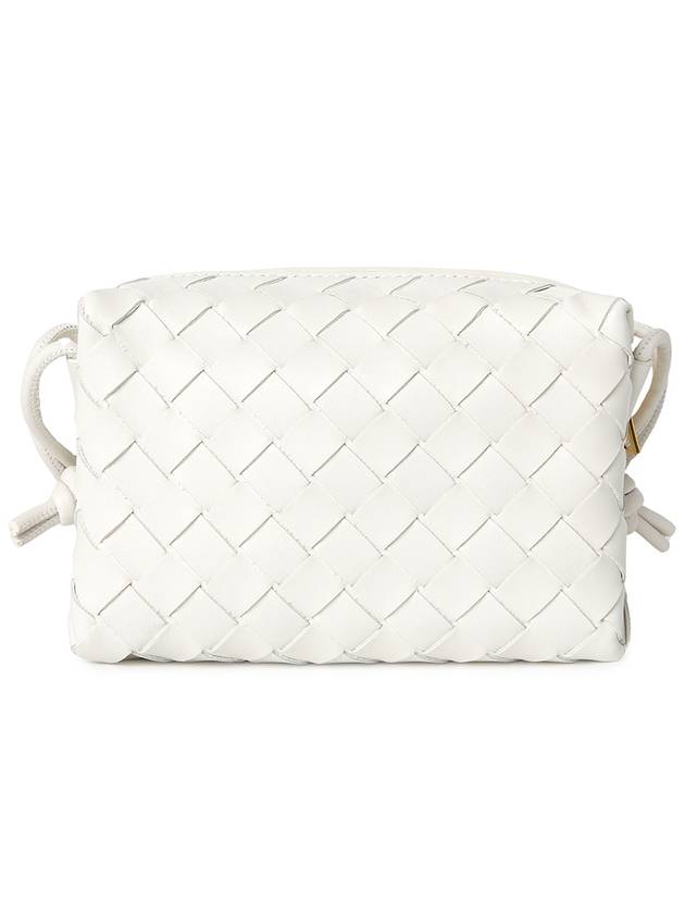 Intrecciato Loop Small Leather Cross Bag White - BOTTEGA VENETA - BALAAN 4