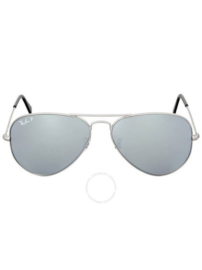 Aviator Dark Gray Mirror Polarized Sunglasses Silver - RAY-BAN - BALAAN 2