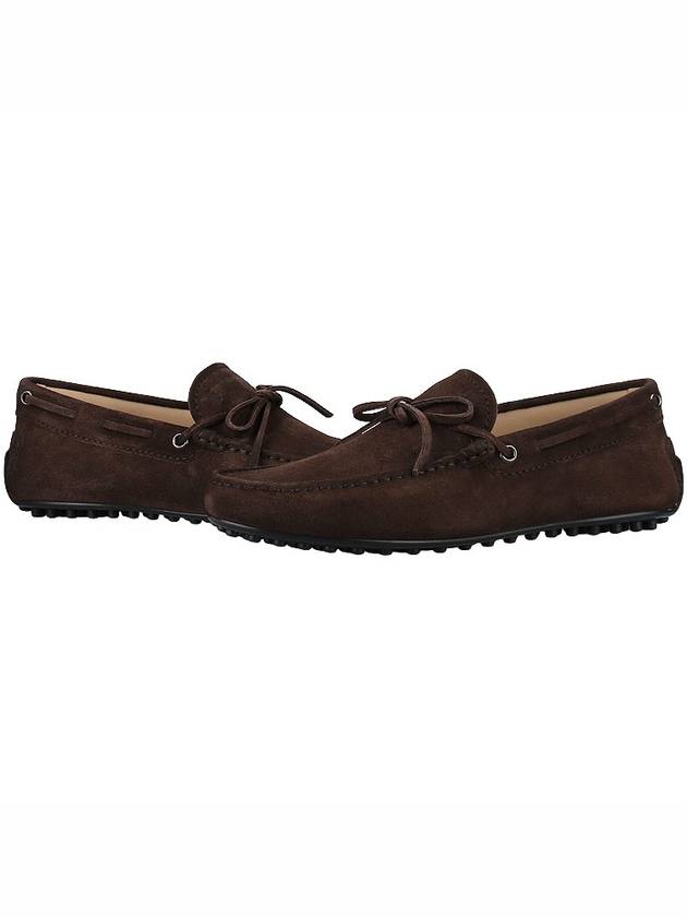 Men's City Gommino Suede Driving Shoes Brown - TOD'S - 3