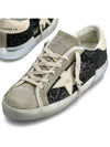 Super Star Glitter Suede Low Top Sneakers Black - GOLDEN GOOSE - BALAAN 2