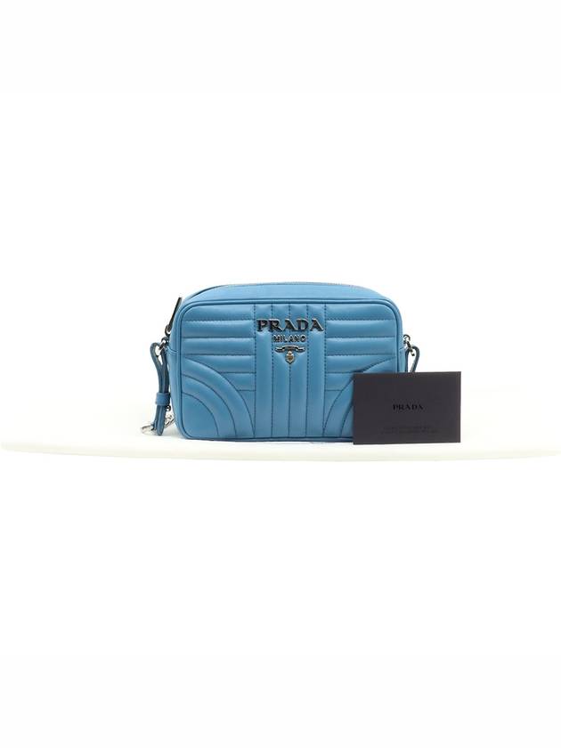 MARE Blue Soft Calfskin Silver Plated Diagram Mini Chain Cross Bag - PRADA - BALAAN 2