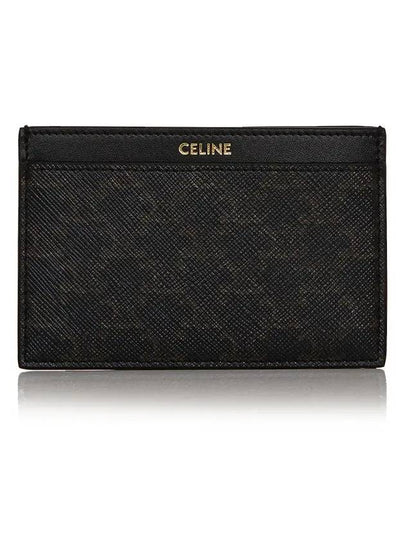 Card Holder in Triomphe Canvas and Calfskin Black - CELINE - BALAAN 2