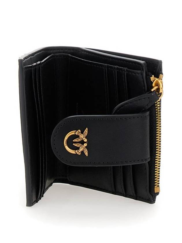 Black Wallet With Love Birds Buckle On Front In Leather Woman - PINKO - BALAAN 3