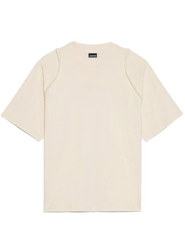 Camargue Embroidered Logo Cotton Short Sleeve T-shirt Light Beige - JACQUEMUS - BALAAN 2