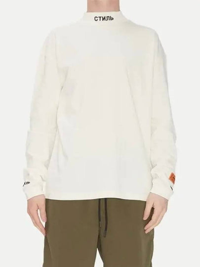 Mock Neck Long Sleeve T-Shirt White - HERON PRESTON - BALAAN 2