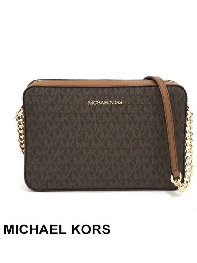 Michael Kors Jet Set Item Logo 35F8GTTC3B BROWN - MICHAEL KORS - BALAAN 1