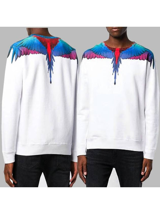 Men's Double Wing Sweatshirt White - MARCELO BURLON - BALAAN 2