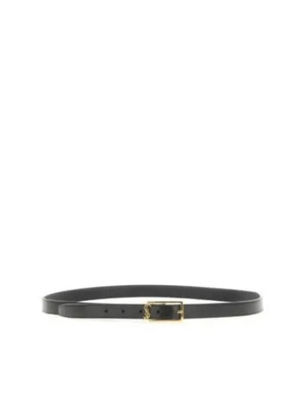 Logo Leather Belt Black - SAINT LAURENT - BALAAN 2