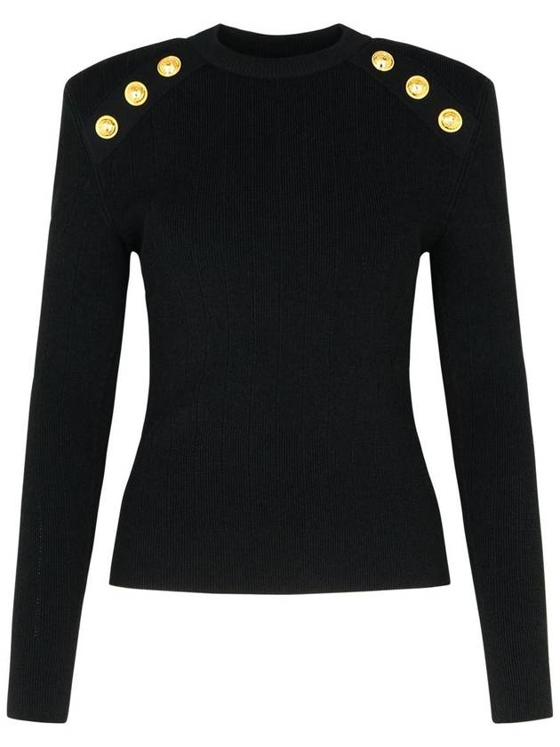 Balmain Black Viscose Blend Sweater - BALMAIN - BALAAN 1