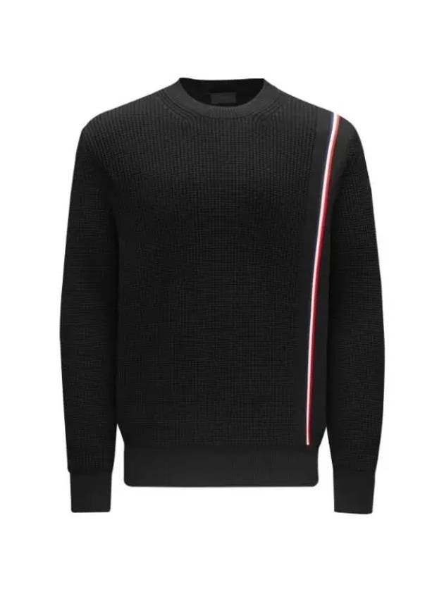 Tricolor Crew Neck Knit Top Black - MONCLER - BALAAN 2