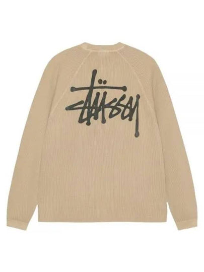 Raglan Thermal Long Sleeve T-Shirt Sand - STUSSY - BALAAN 2