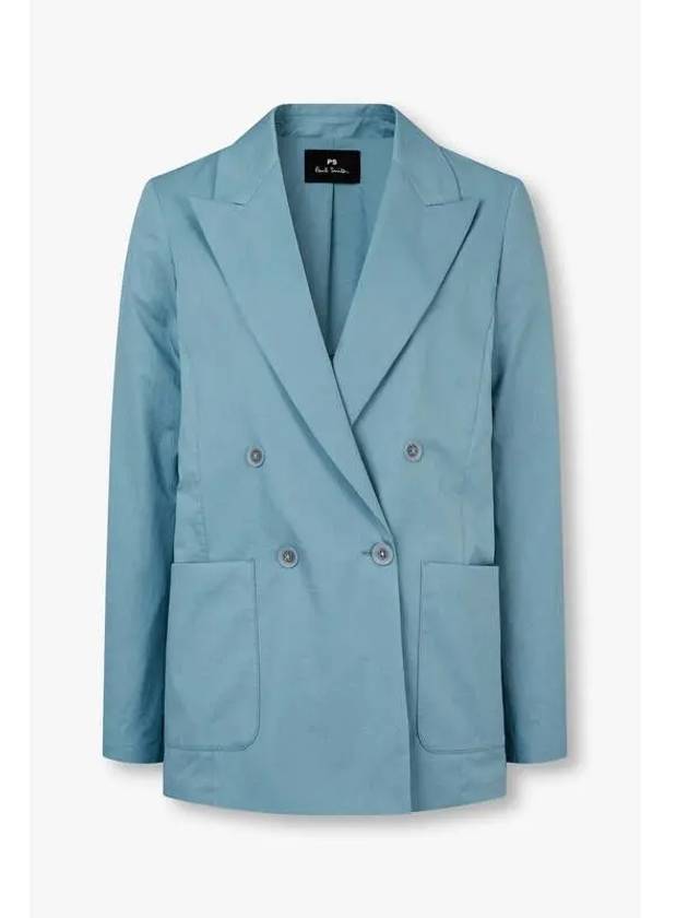 PS Women s Peaked Lapel Double Jacket Blue - PAUL SMITH - BALAAN 1