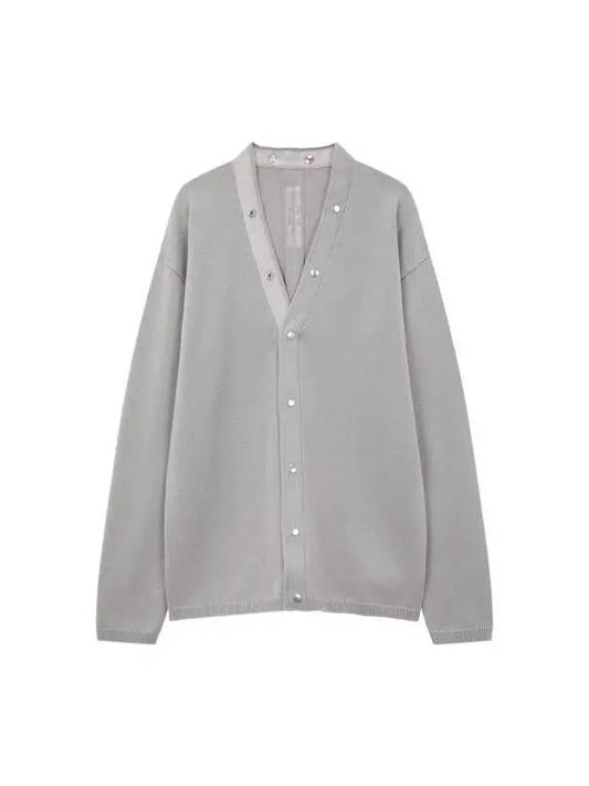 WOMEN Snap button V-neck cardigan gray 270739 - RICK OWENS - BALAAN 1