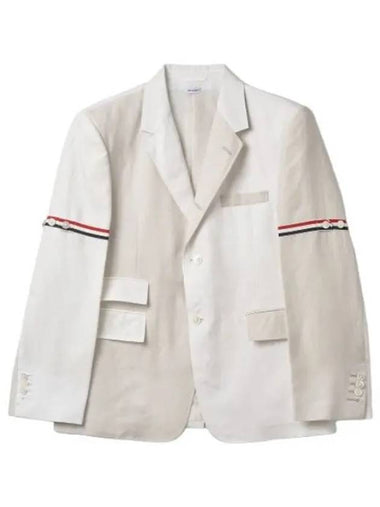 RWB armband two tone tailored jacket white formal suit blazer - THOM BROWNE - BALAAN 1