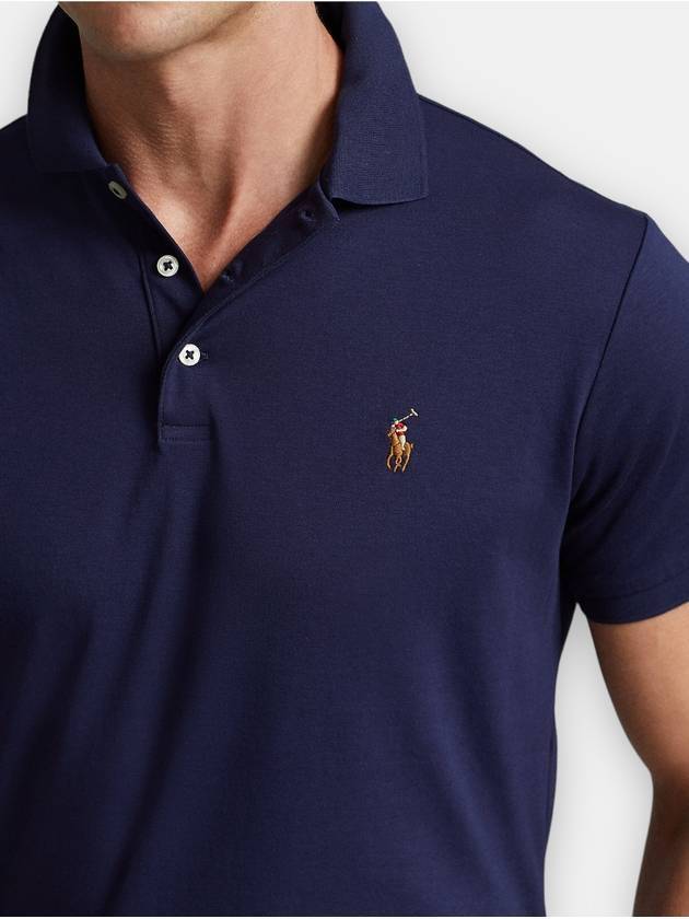 Embroidered Logo Pony Polo Shirt Blue - POLO RALPH LAUREN - BALAAN 3