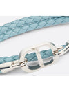 CD Icon Braided Leather Bracelet Blue - DIOR - BALAAN 3