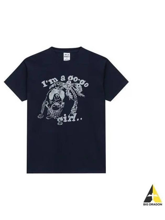 Wild Donkey Gogo Printing Short Sleeve Navy T - WILD DONKEY - BALAAN 1