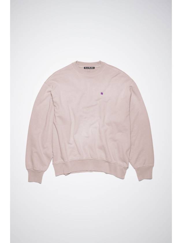 Face Logo Patch Crew Neck Sweatshirt Dusty Beige - ACNE STUDIOS - BALAAN 2