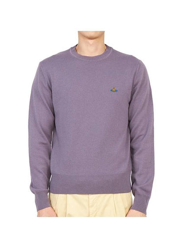 Logo Crew Neck Wool Knit Top Purple - VIVIENNE WESTWOOD - BALAAN 1