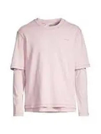 Round Neck Long Sleeve T-Shirt Pink - AMI - BALAAN 2