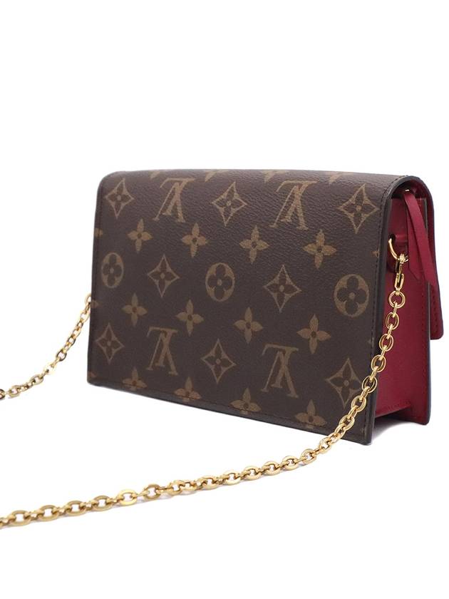 Women s Louis Vuitton M67404 Fuchsia Monogram Leather Flor Chain Wallet Crossbag gt cross bag Gangbuk used luxury goods - LOUIS VUITTON - BALAAN 6